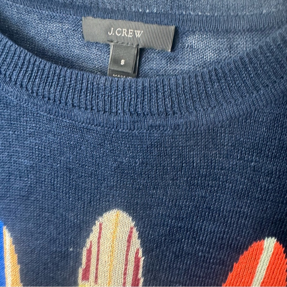 J. Crew 100% Linen Sweater Surfboard print size xs 2183 - Picture 2 of 3